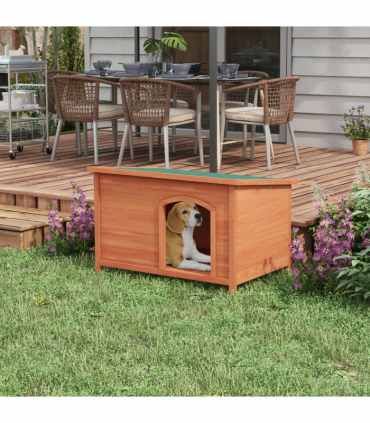 PawHut  Wooden Dog Kennel with Removable Floor, Openable Roof