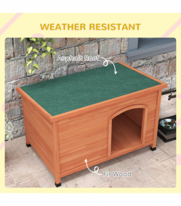 PawHut  Wooden Dog Kennel with Removable Floor, Openable Roof
