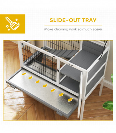 PawHut 14L Small Fish Tank with Filter System, LED Lights, Water Pump, White