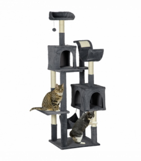 PawHut 177cm Cat Tree for Indoor Cats, Modern Cat Tower with Hammock - Dark Grey