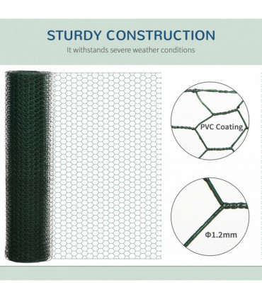 PawHut 1m x 25m Foldable Chicken Wire Mesh, for Rabbits, Ducks, Gooses