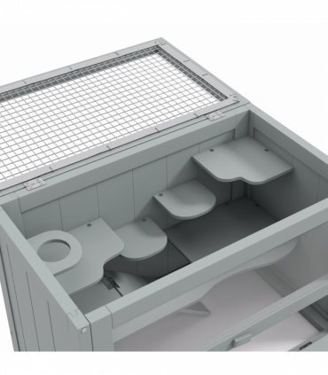 PawHut 2 Levels Wooden Hamster Cage Mice Rodents Hutch Small Animals