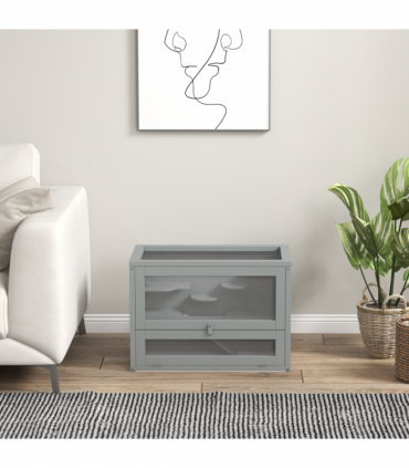 PawHut 2 Levels Wooden Hamster Cage Mice Rodents Hutch Small Animals