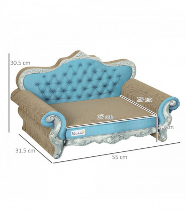 PawHut 2 in 1 Cardboard Cat Scratching Board with Catnip for Indoor Cats