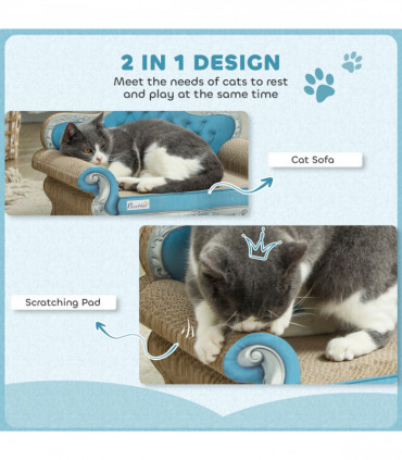 PawHut 2 in 1 Cardboard Cat Scratching Board with Catnip for Indoor Cats