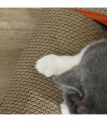 PawHut 2 in 1 Cat Scratching Board with Catnip, Car-shaped Cat Scratch Bed