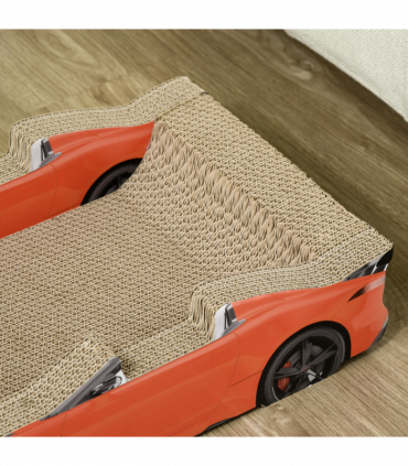 PawHut 2 in 1 Cat Scratching Board with Catnip, Car-shaped Cat Scratch Bed