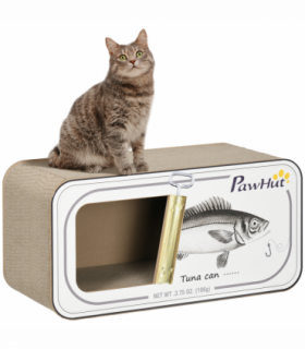 PawHut 2 in 1 Cat Scratching Board, Cardboard Cat House with Catnip