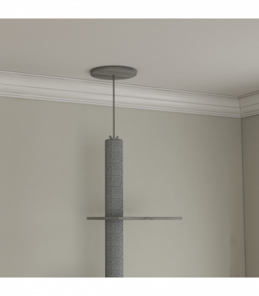 PawHut 2 in 1 Hidden Litter Box with Floor to Ceiling Cat Tree, Indoor, Grey