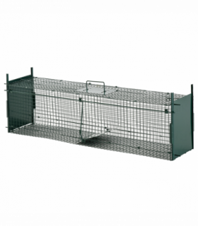 PawHut 2-Door Humane Live Cage Trap for Small Animal Easy Set, Dark Green