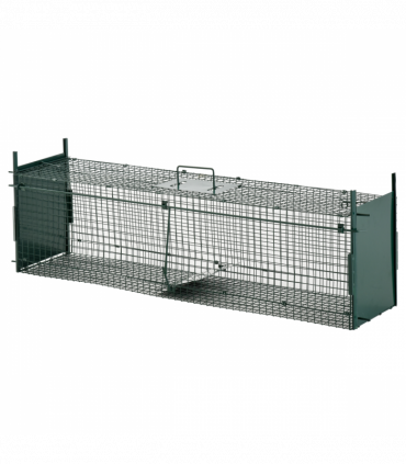 PawHut 2-Door Humane Live Cage Trap for Small Animal Easy Set, Dark Green