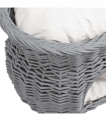 PawHut 2-Tier Elevated Pet Cushion Bed Basket Willow Cat Tree House Condo Kennel