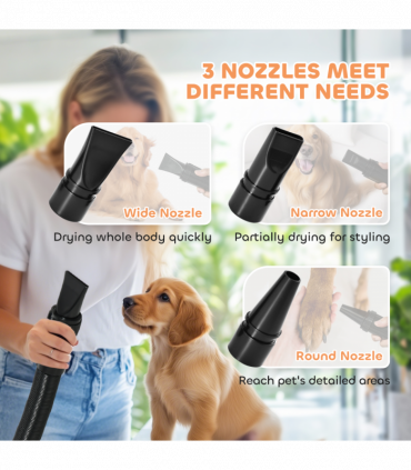 PawHut 2200W Dog Hair Dryer w/ Auto Adjustable Temperature & Airflow, White