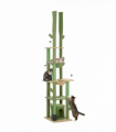 PawHut 225-255Hcm Floor to Ceiling Cat Tree w/ Hammocks, Condo - Green