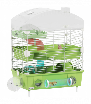 PawHut 3-Tier Hamster Cage, Hamster Habitat with Accessories, Green