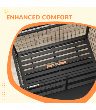 PawHut 36" Heavy Duty Dog Crate on Wheels w/ Bowl Holder, Removable Tray