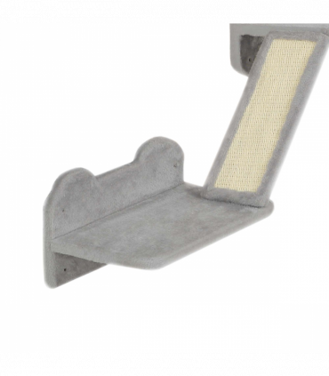 PawHut 3PCs Corner Design Cat Wall Shelves Furniture, Light Grey