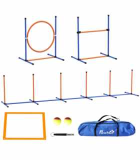 PawHut 4 Pcs Dog Agility Training Equipment, Dog Outdoor Games w/ Carry Bag
