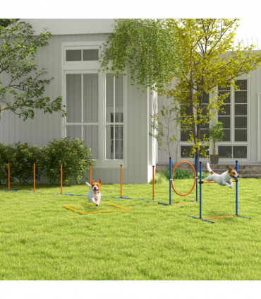 PawHut 4 Pcs Dog Agility Training Equipment, Dog Outdoor Games w/ Carry Bag