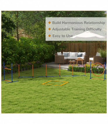 PawHut 4 Pcs Dog Agility Training Equipment, Dog Outdoor Games w/ Carry Bag