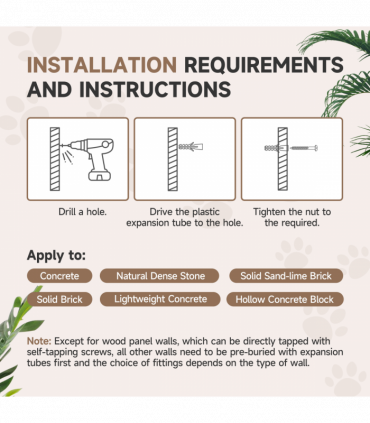 PawHut 4 Piece Cat Shelves w/ Scratching Post, Steps, Jumping Platform