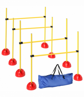 PawHut 4 Piece Dog Agility Equipment with 4 Hurdle Bar for Jump Training