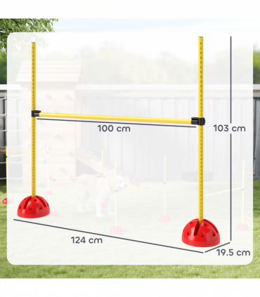 PawHut 4 Piece Dog Agility Equipment with 4 Hurdle Bar for Jump Training