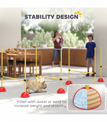 PawHut 4 Piece Dog Agility Equipment with 4 Hurdle Bar for Jump Training