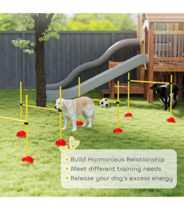PawHut 4 Piece Dog Agility Equipment with 4 Hurdle Bar for Jump Training