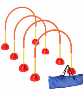 PawHut 4 Piece Dog Agility Training Equipment with Carry Bag, Orange