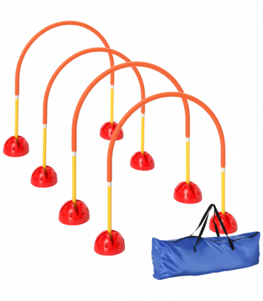 PawHut 4 Piece Dog Agility Training Equipment with Carry Bag, Orange