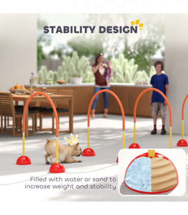 PawHut 4 Piece Dog Agility Training Equipment with Carry Bag, Orange