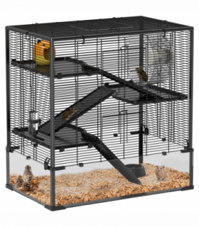 PawHut 4 Tiers Hamster Cage w/ Deep Tempered Glass Bottom 78.5 x 48.5 x 80cm