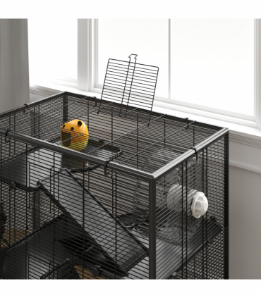 PawHut 4 Tiers Hamster Cage w/ Deep Tempered Glass Bottom 78.5 x 48.5 x 80cm