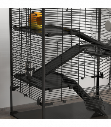 PawHut 4 Tiers Hamster Cage w/ Deep Tempered Glass Bottom 78.5 x 48.5 x 80cm
