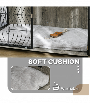 PawHut 44.5" Dog Crate Furniture End Table w/ Cushion for Extra Large Dogs