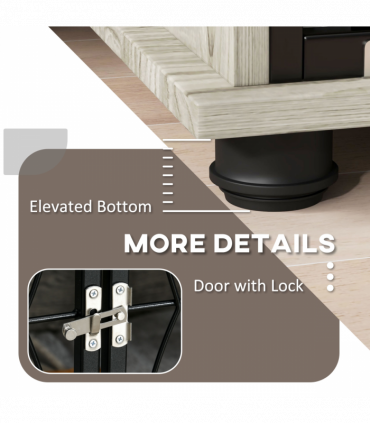 PawHut 44.5" Dog Crate Furniture End Table w/ Cushion for Extra Large Dogs