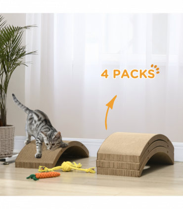 PawHut 4PCs Cat Scratch Pad Reversible, Replacement for Cat Treadmill, 55 x 26cm