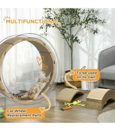 PawHut 4PCs Cat Scratch Pad Reversible, Replacement for Cat Treadmill, 55 x 26cm