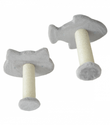 PawHut 4PCs Cat Wall Shelves with Steps, Ladder, Jumping Platforms