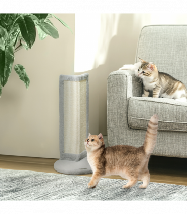 PawHut 56cm Corner Cat Scratching Post with Sisal Scratching Pad, Grey