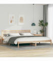 vidaXL Bed Frame with Headboard Brown 200 x 220 cm Solid pine wood