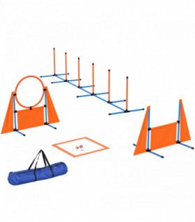 PawHut 6 Pieces Dog Agility Equipment, Obstacle Training Course Kit, Orange