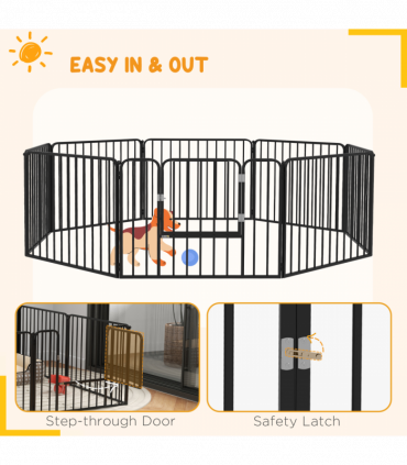 PawHut 60cm 8 Panels Heavy-Duty Dog Playpen for Small Dogs
