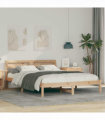 vidaXL Bed Frame with Headboard Brown 150 x 200 cm Solid pine wood