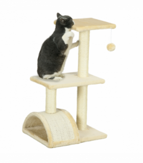 PawHut 72cm Cat Tree Climbing Tower with Sisal Scratching Post - Cream White