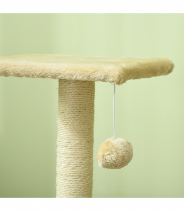 PawHut 72cm Cat Tree Climbing Tower with Sisal Scratching Post - Cream White