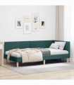 vidaXL Corner Bed Frame Other with Headboard Dark green 100 x 200 cm