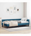 vidaXL Corner Bed Frame Blue 80 x 200 cm Velvet and Engineered wood