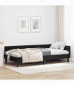 vidaXL Corner Bed Frame Black 100 x 200 cm Velvet and Engineered wood